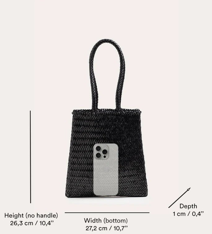 Hand Braided Vegetable Tanned Leather Flat Basket Bag