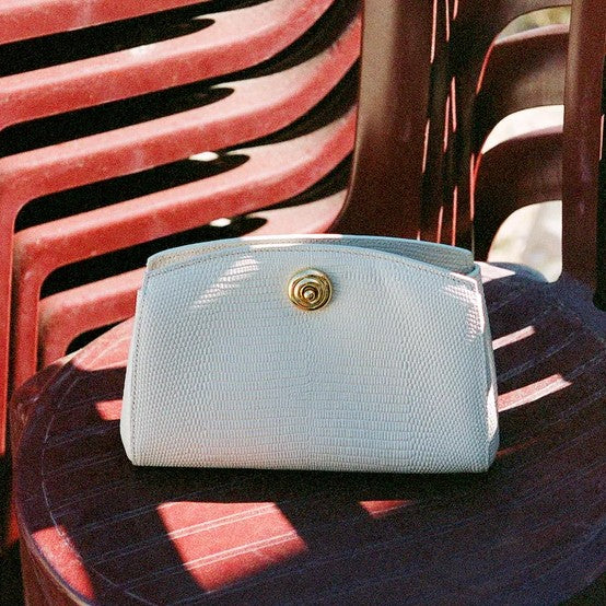 Minimal Suede Mandala Metal Push Lock Clutch Bag