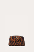 Leopard Print Haircalf Metal Snap Clutch Bag