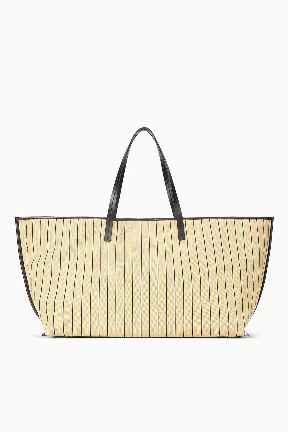 Yellow Thin Stripe Canvas Large Shoulder Tote
