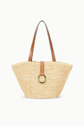 Natural Raffia Fan-Shaped Tote Bag