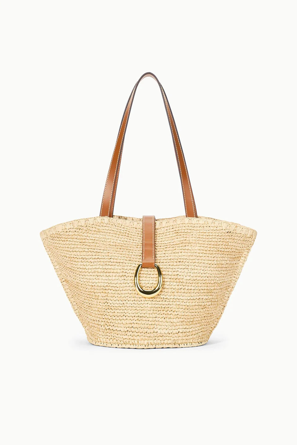 Natural Raffia Fan-Shaped Tote Bag