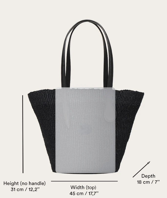 Hand Woven Sisal Bucket Tote Dual Sprout Leather Handles