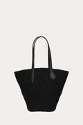 Hand Woven Sisal Bucket Tote Dual Sprout Leather Handles