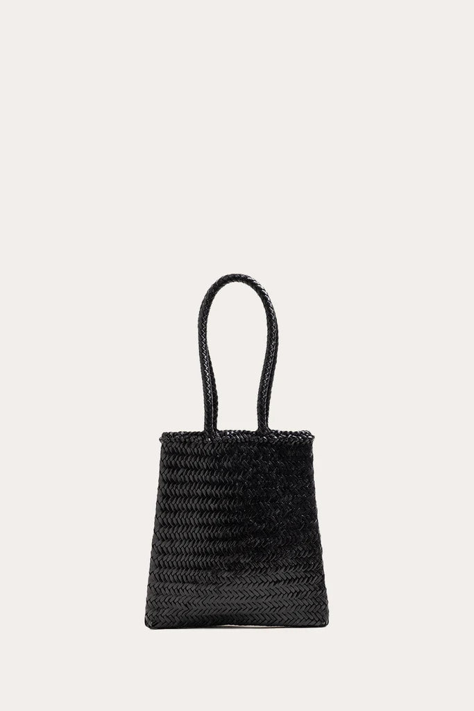 Hand Braided Vegetable Tanned Leather Flat Basket Bag