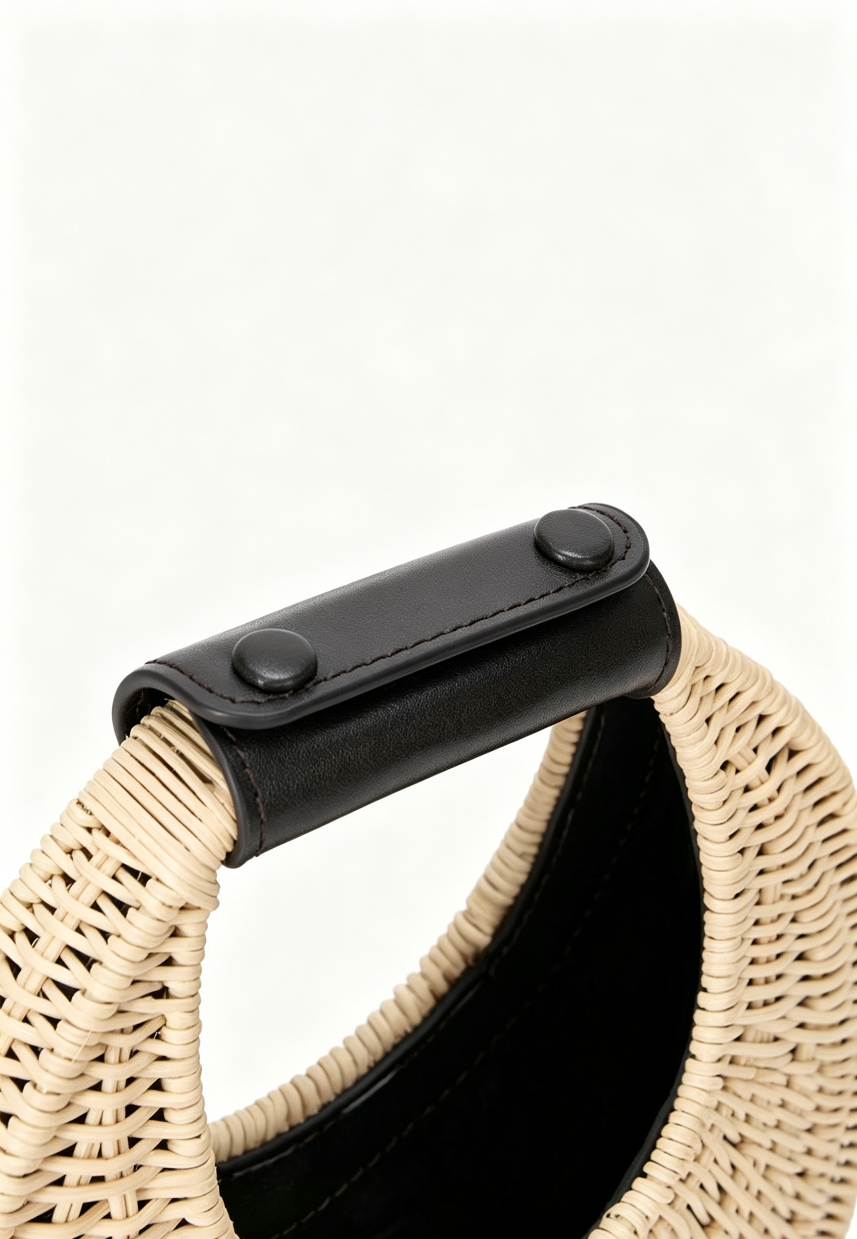 Crescent Natural Wicker Crossbody Bag